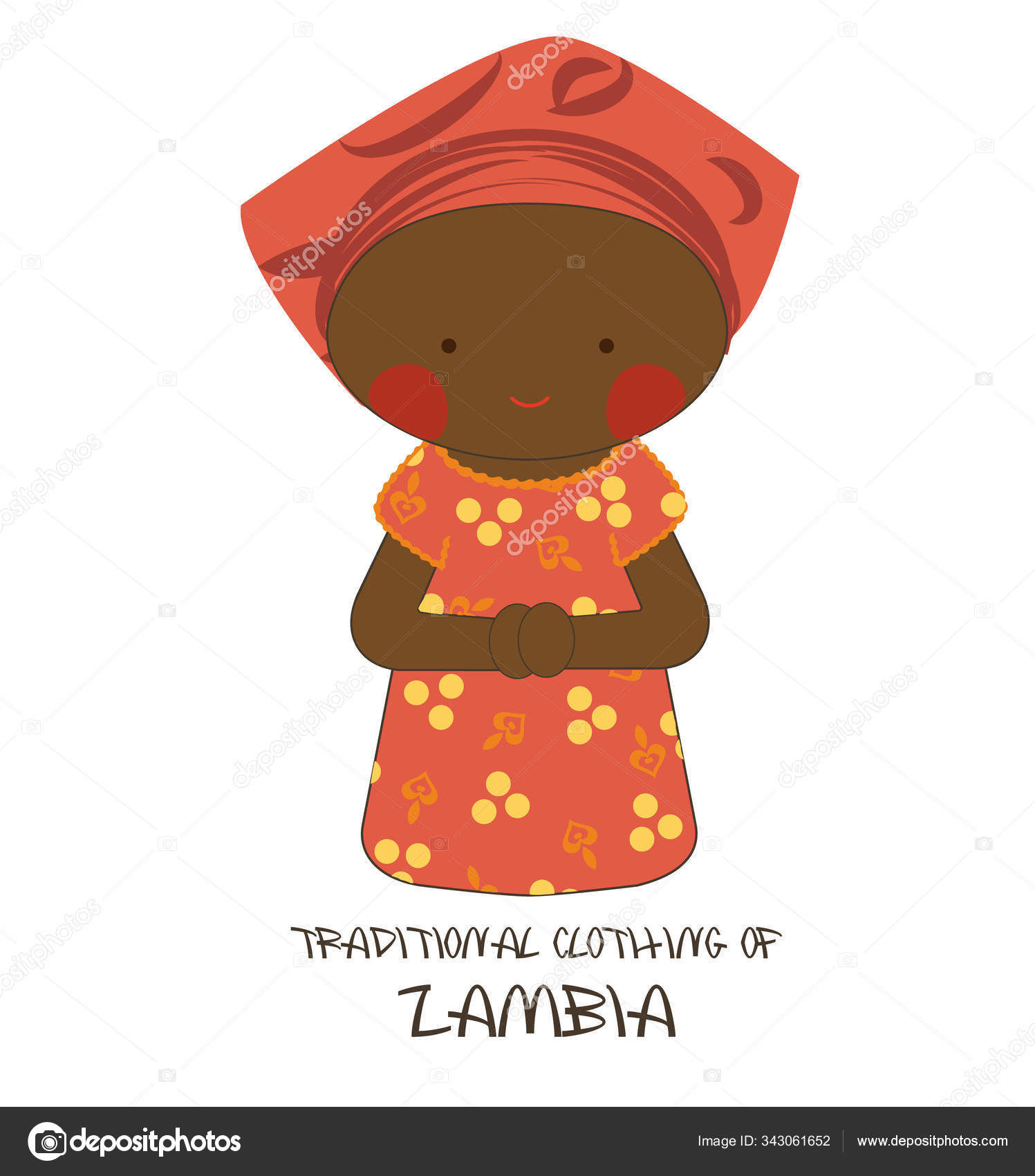 Ropa Tradicional Zambia vector, gráfico © nesenili #343061652