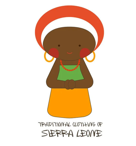 Traditional Clothing Africa Sierra Leone Stock Illustration