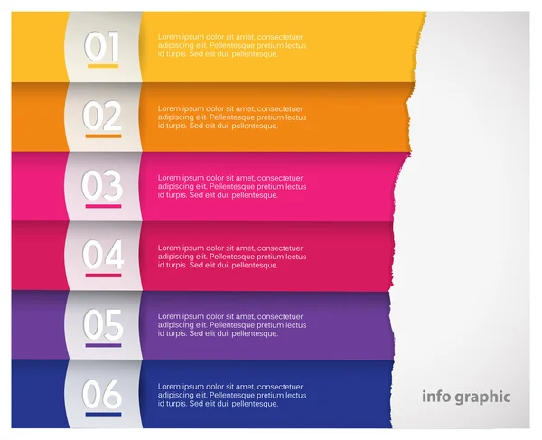Set van gescheurde kleurrijke strepen met plaats voor uw eigen tekst. — Stockvector