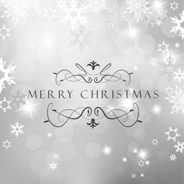 Kar pul ve neşeli Noel Noel Gümüş arka plan