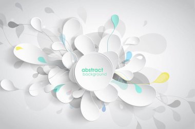 Arka plan siyah ve beyaz kağıt çiçek yaprakları ile.