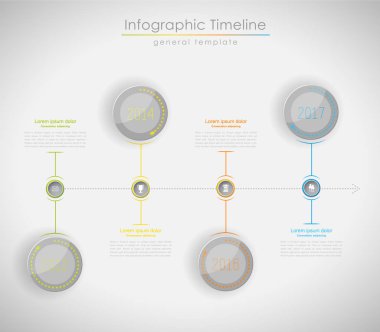 Renkli Infographic, tipografik zaman çizelgesi rapor şablonu - LIG