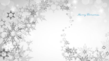 Kar taneleri ve terbiyeli mavi Merr'e Noel Gümüş arka plan