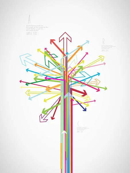 Colorful arrow tree created with place for your text. — Stock Vector
