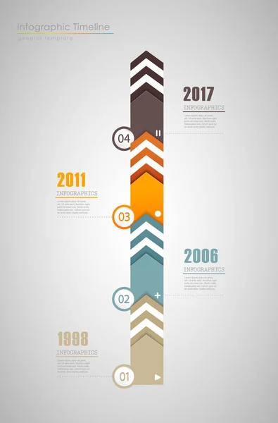 Kleurrijke Infographic, typografische tijdlijn rapportsjabloon met — Stockvector