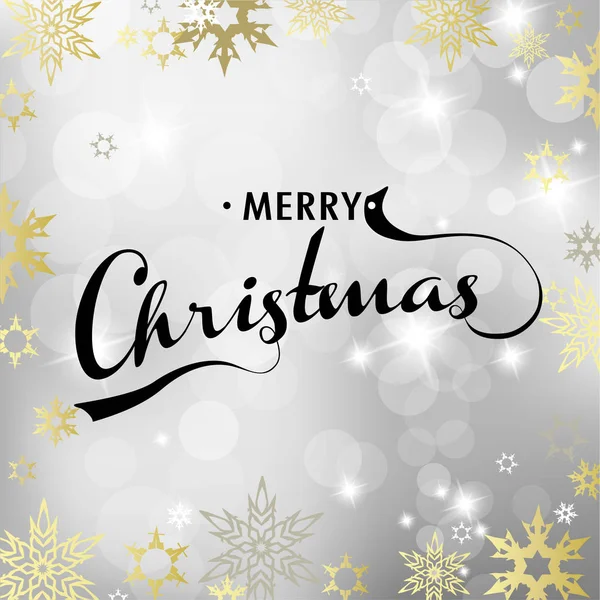 Merry Christmas card med guld glittrande designeffekter. — Stock vektor