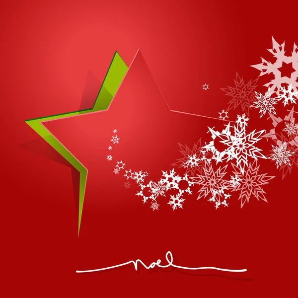 Abstracte achtergrond met Kerstster en Noel tekst. — Stockvector