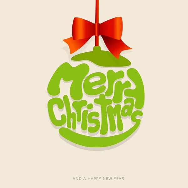 Christmas decoration created from Merry Christmas text and red b — Stock Vector