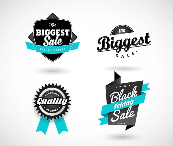 Set of Sale, Black Friday, The Biggest Sale, Premium Quality lab — Stock Vector