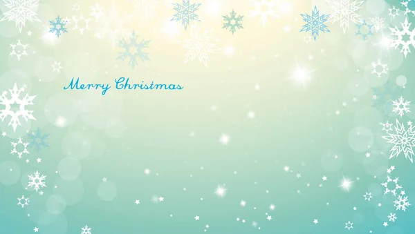 Natale sfondo argento con fiocchi di neve e decente blu Merr — Vettoriale Stock