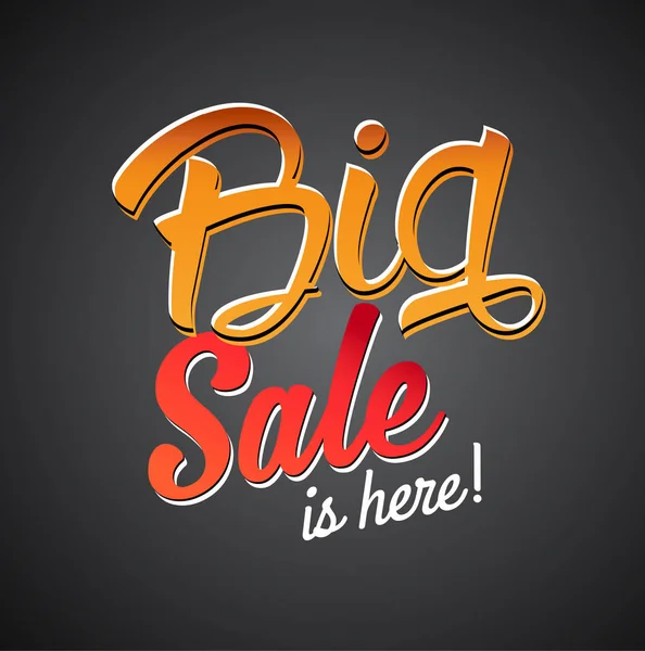 'The Big Sale is here' calligraphic text . — Stock Vector