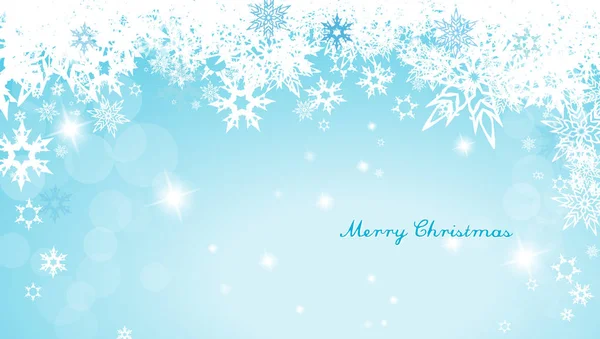 Fondo de Navidad turquesa con copos de nieve y Merry simple — Archivo Imágenes Vectoriales