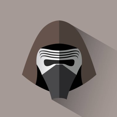 Sadece maske ve gölge ile örtünün insan kafası çizgi film.