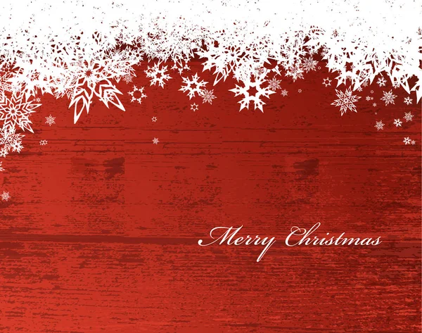 Abstrakter Hintergrund mit Schneeflocken und frohem Weihnachtstext. — Stockvektor