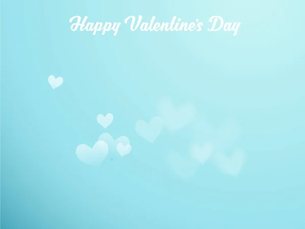 Sen z sercami na błękitne niebo i szczęśliwy Valentine's Day wishes — Wektor stockowy