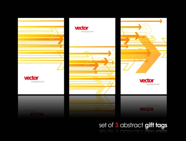 Set di tre gift card con frecce arancioni - versione leggera — Vettoriale Stock