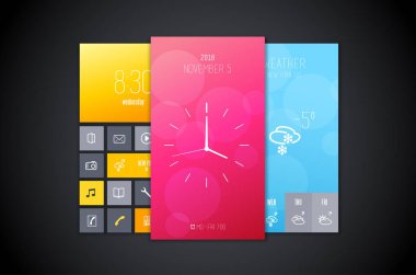 Mobil arayüzü arka plan tasarımlar seti.