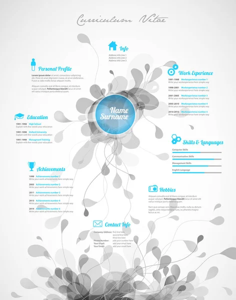 Creativo, color turquesa CV / CV plantilla . — Vector de stock