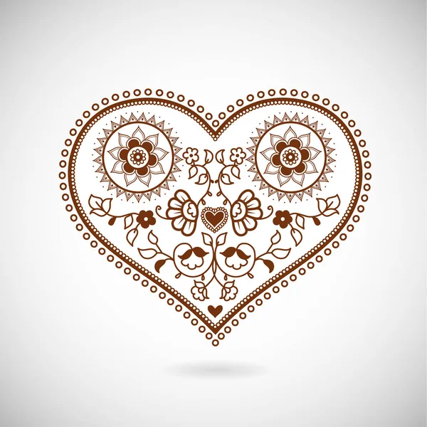 Heart shape ornament illustration for Valentine's Day. Greeting — Stock Vector