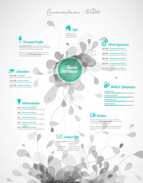 Creatief, groene kleur Cv / CV sjabloon. — Stockvector