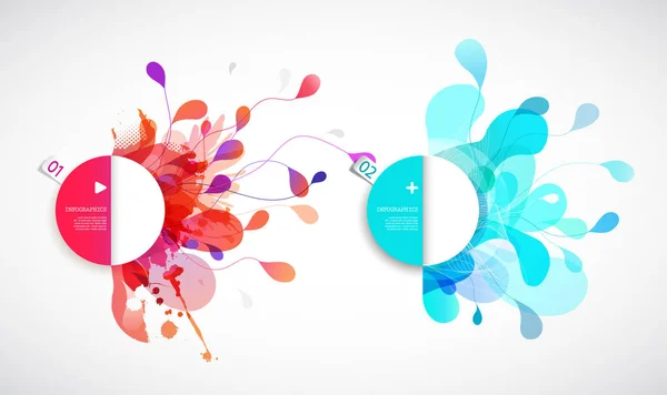 Set of abstract colored flower background with circles. — Stock Vector