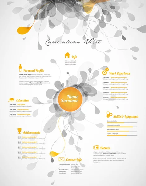 Creative, colorful CV / resume template. — Stock Vector