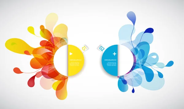 Ensemble de fond de fleurs abstraites de couleur avec des cercles . — Image vectorielle