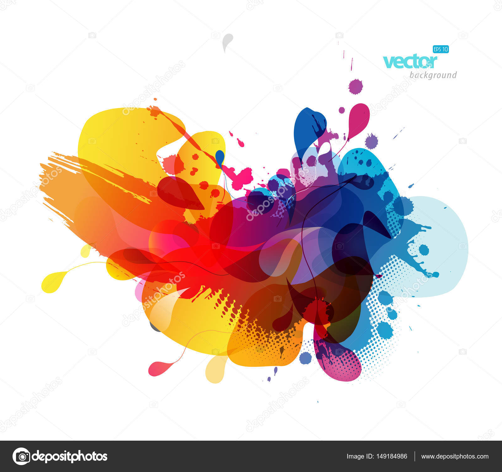 Abstract colored flower background with circles and brush stroke Stock  Vector Image by ©kormi #149184986
