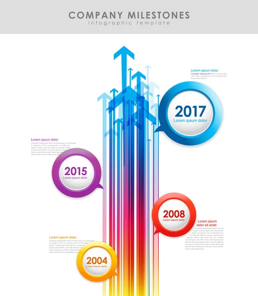 Infographic company milestones timeline vector template with arr — Stock Illustration Infographic company milestones timeline vector template with arr Royalty Free Stock Vectors