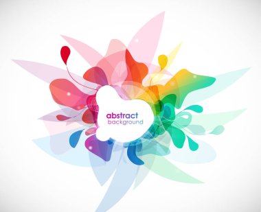 Daireler ve fırça darbesi ile soyut renkli çiçek arka plan