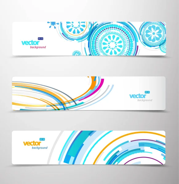 Conjunto de encabezados coloridos abstractos . — Vector de stock