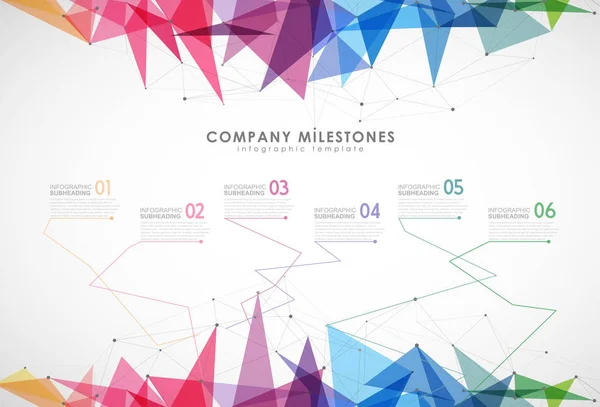 Infographic startup milestones timeline vector template. — Stock Vector