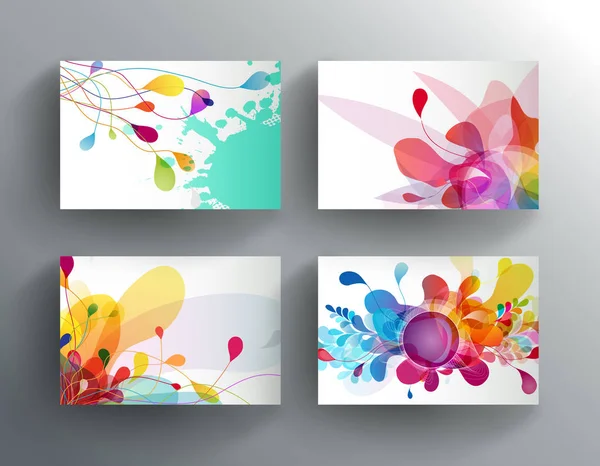 Conjunto de tarjetas abstractas de colores . — Vector de stock