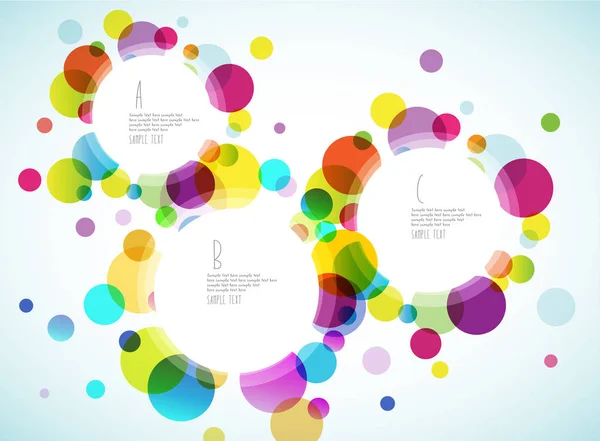 Випадкові барвисті бульбашки з місцем для вашого тексту . — стоковий вектор