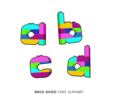 Alfabe tuğla oynamaktan oluşturulan ayarla. Küçük harfler