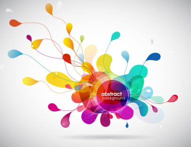 Soyut renkli arka plan ile farklı şekiller.