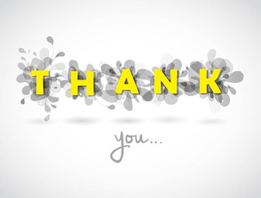 Teşekkür ederim tırnak ile gri arka arkasında her l