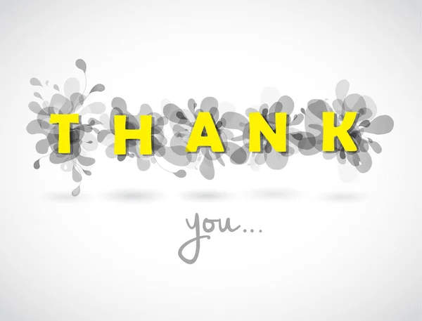 Thank you quotation with gray abstract backgrounds behind each l — Stock Vector