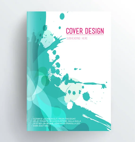 Plantilla de diseño de cubierta de libro con salpicadura abstracta . — Vector de stock