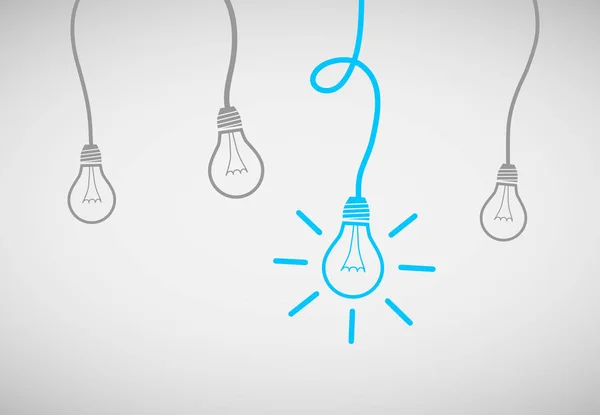 Ampoules suspendues rappelant une idée - version légère — Image vectorielle
