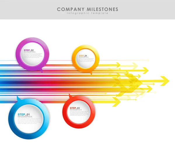 Infografika firmy kamienie milowe osi czasu wektor szablon z arr — Wektor stockowy
