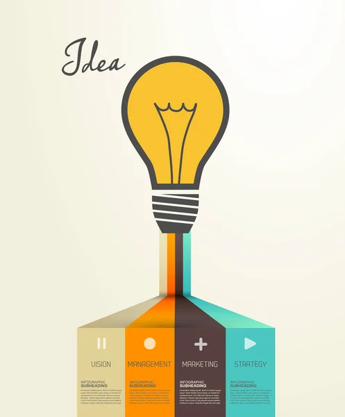 Πρότυπο ιδέα infographic λάμπα φωτός πολύχρωμο επιχειρήσεων. — Διανυσματικό Αρχείο
