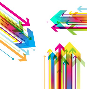 Oklarla soyut renkli arkaplan.