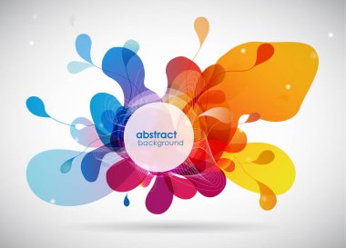Soyut renkli çiçek arka plan şekilleri ve çizgileri ile.