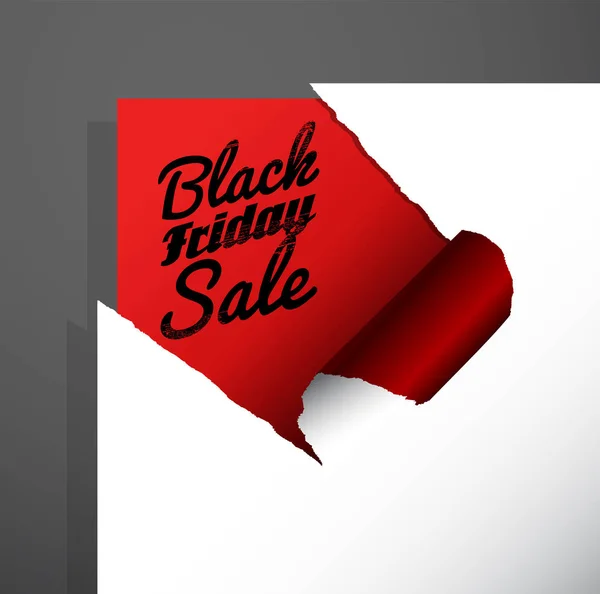 Μαύρη Παρασκευή πώληση κείμενο ακάλυπτο από βισκόζ χαρτί γωνία. — Διανυσματικό Αρχείο