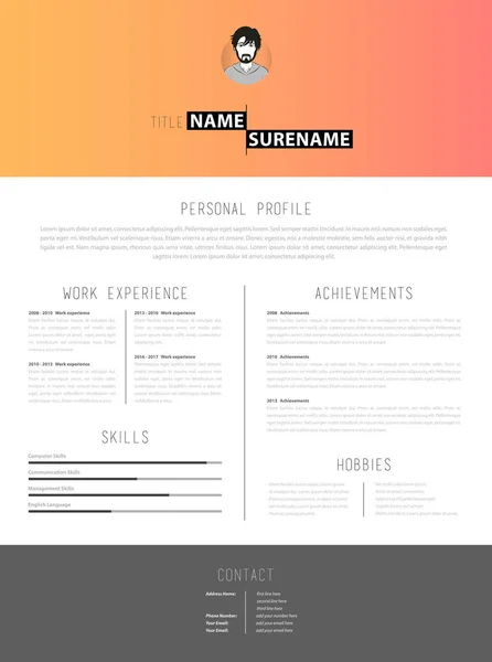 Creative cv template with paper stripes. — Stock Vector