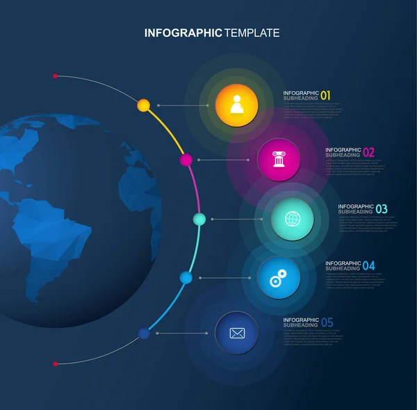 Modèle de vue d'ensemble du profil de l'entreprise avec des cercles colorés — Image vectorielle