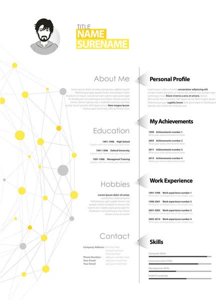 Creative cv template with paper stripes Royalty Free Vector