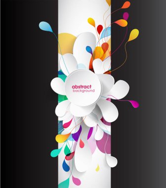 Soyut renkli arka plan ile çiçek yaprakları - dikey versio