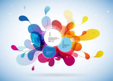 Renkli arka plan ile yapraklar ve 3 quot için yer